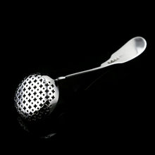 Load image into Gallery viewer, Antique Solid Silver Georgian Sugar Sifter Spoon with Crest - William Chawner 1822
