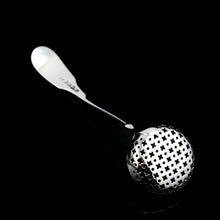 Load image into Gallery viewer, Antique Solid Silver Georgian Sugar Sifter Spoon with Crest - William Chawner 1822