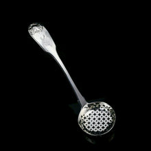 Load image into Gallery viewer, Antique Solid Silver Georgian Sugar Sifter Spoon with Crest - William Chawner 1822