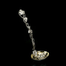 Load image into Gallery viewer, Antique Victorian Solid Sterling Silver Sugar Sifter Spoon with Grape Vine Design - Taylor & Perry 1853
