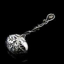 Load image into Gallery viewer, Antique Victorian Solid Sterling Silver Sugar Sifter Spoon with Grape Vine Design - Taylor & Perry 1853