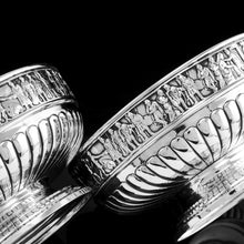 Load image into Gallery viewer, Antique Victorian Solid Silver Bowls, Set of Three with Roman Frieze - Elkington & Co 1895