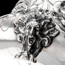 Load image into Gallery viewer, Antique Victorian Solid Silver 3 Piece Tea Set/Service with Fabulous 'Louis' Style Chasing and Figural Masks - Barnard 1857