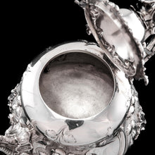 Load image into Gallery viewer, Antique Victorian Solid Silver 3 Piece Tea Set/Service with Fabulous 'Louis' Style Chasing and Figural Masks - Barnard 1857