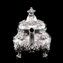 Load image into Gallery viewer, Antique Victorian Solid Silver 3 Piece Tea Set/Service with Fabulous 'Louis' Style Chasing and Figural Masks - Barnard 1857