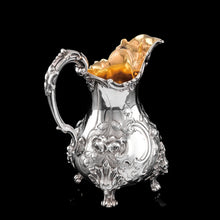 Load image into Gallery viewer, Antique Victorian Solid Silver 3 Piece Tea Set/Service with Fabulous 'Louis' Style Chasing and Figural Masks - Barnard 1857