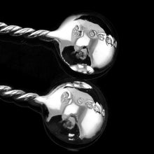 Load image into Gallery viewer, Rare Antique Victorian Solid Silver 'Teniers Pattern' Salt Cellars - F B Thomas & Co 1882