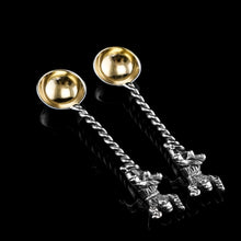 Load image into Gallery viewer, Rare Antique Victorian Solid Silver 'Teniers Pattern' Salt Cellars - F B Thomas & Co 1882