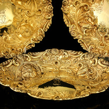 Load image into Gallery viewer, Majestic Antique Solid Silver Gilt Large Dishes / Bowls , Set of 3 - John Aldwinckle & Thomas Slater 1892