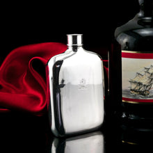 Load image into Gallery viewer, Antique Victorian Solid Silver Hip Flask with Bayonet Cap - Edward Smith 1843