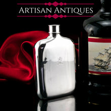 Load image into Gallery viewer, Antique Victorian Solid Silver Hip Flask with Bayonet Cap - Edward Smith 1843