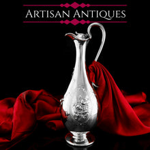 Load image into Gallery viewer, Antique Victorian Solid Silver Claret Jug / Wine Ewer - Elkington 1864