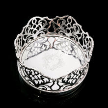 Load image into Gallery viewer, Rare & Large Antique Solid Silver Wine Coaster/Bottle Holder with Silver Base - Robert Garrard c.1840