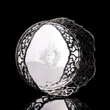 Load image into Gallery viewer, Rare & Large Antique Solid Silver Wine Coaster/Bottle Holder with Silver Base - Robert Garrard c.1840