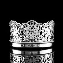 Load image into Gallery viewer, Rare & Large Antique Solid Silver Wine Coaster/Bottle Holder with Silver Base - Robert Garrard c.1840