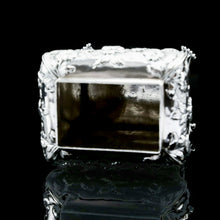 Load image into Gallery viewer, Antique Georgian Solid Sterling Silver Tea Caddy with Floral Embossed Design and Coat of Arms - Daniel Smith & Robert Sharp 1765