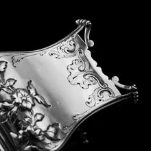 Load image into Gallery viewer, Antique Georgian Solid Sterling Silver Tea Caddy with Floral Embossed Design and Coat of Arms - Daniel Smith & Robert Sharp 1765