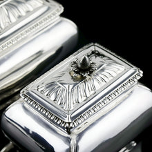 Load image into Gallery viewer, Antique Solid Silver Tea Caddy/Canister Set with Shagreen Box Case & Accessories - Peter (Pierre) Gillois 1759