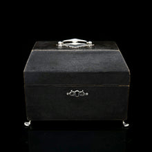 Load image into Gallery viewer, Antique Solid Silver Tea Caddy/Canister Set with Shagreen Box Case & Accessories - Peter (Pierre) Gillois 1759