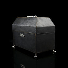 Load image into Gallery viewer, Antique Solid Silver Tea Caddy/Canister Set with Shagreen Box Case & Accessories - Peter (Pierre) Gillois 1759