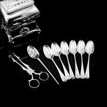 Load image into Gallery viewer, Antique Solid Silver Tea Caddy/Canister Set with Shagreen Box Case & Accessories - Peter (Pierre) Gillois 1759