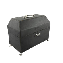 Load image into Gallery viewer, Antique Solid Silver Tea Caddy/Canister Set with Shagreen Box Case & Accessories - Peter (Pierre) Gillois 1759