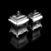 Load image into Gallery viewer, Antique Solid Silver Tea Caddy/Canister Set with Shagreen Box Case & Accessories - Peter (Pierre) Gillois 1759