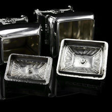Load image into Gallery viewer, Antique Solid Silver Tea Caddy/Canister Set with Shagreen Box Case & Accessories - Peter (Pierre) Gillois 1759