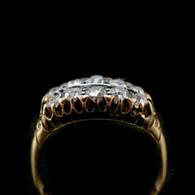Load image into Gallery viewer, Antique Victorian 18K Gold Diamond Ring Old Cut Two Row Boat-Shaped - c.1890