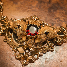 Load image into Gallery viewer, Antique Victorian 18K Gold Garnet Necklace in Baroque Revival Style - c.1840