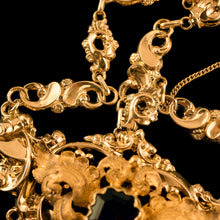Load image into Gallery viewer, Antique Victorian 18K Gold Garnet Necklace in Baroque Revival Style - c.1840