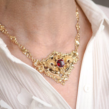 Load image into Gallery viewer, Antique Victorian 18K Gold Garnet Necklace in Baroque Revival Style - c.1840
