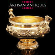 Load image into Gallery viewer, Magnificent Silver Gilt Cast Bowl - Important Jerningham Wine Cooler Inspired - London 1923 - Artisan Antiques