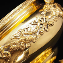 Load image into Gallery viewer, Magnificent Silver Gilt Cast Bowl - Important Jerningham Wine Cooler Inspired - London 1923 - Artisan Antiques