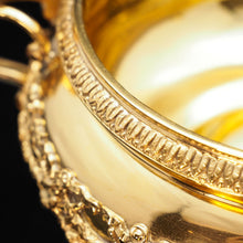 Load image into Gallery viewer, Magnificent Silver Gilt Cast Bowl - Important Jerningham Wine Cooler Inspired - London 1923 - Artisan Antiques