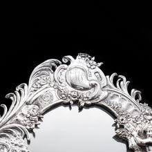 Load image into Gallery viewer, Ornate Solid Silver Hand Mirror with Cherubs and Foliage - German 19th Century - Artisan Antiques