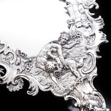 Load image into Gallery viewer, Ornate Solid Silver Hand Mirror with Cherubs and Foliage - German 19th Century - Artisan Antiques