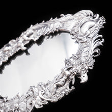 Load image into Gallery viewer, Ornate Solid Silver Hand Mirror with Cherubs and Foliage - German 19th Century - Artisan Antiques