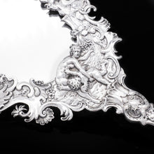Load image into Gallery viewer, Ornate Solid Silver Hand Mirror with Cherubs and Foliage - German 19th Century - Artisan Antiques