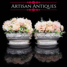 Load image into Gallery viewer, A Unique Pair of Solid Silver Oblong Shaped Bowls - Martin, Hall & Co 1881 - Artisan Antiques