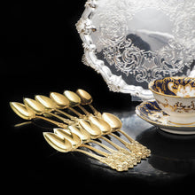 Load image into Gallery viewer, Magnificent Antique Vermeil (Silver Gilt) French Teaspoons - Boxed Set of 12 - Artisan Antiques