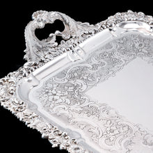 Load image into Gallery viewer, Magnificent Antique Solid Silver Georgian Tray / Salver (70cm) with Chased Border - William Marshall, 1828