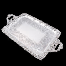 Load image into Gallery viewer, Magnificent Antique Solid Silver Georgian Tray / Salver (70cm) with Chased Border - William Marshall, 1828