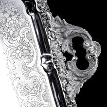 Load image into Gallery viewer, Magnificent Antique Solid Silver Georgian Tray / Salver (70cm) with Chased Border - William Marshall, 1828