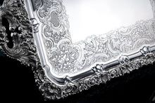 Load image into Gallery viewer, Magnificent Antique Solid Silver Georgian Tray / Salver (70cm) with Chased Border - William Marshall, 1828