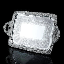 Load image into Gallery viewer, Magnificent Antique Solid Silver Georgian Tray / Salver (70cm) with Chased Border - William Marshall, 1828