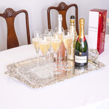 Load image into Gallery viewer, Magnificent Antique Solid Silver Georgian Tray / Salver (70cm) with Chased Border - William Marshall, 1828