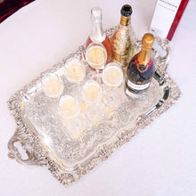 Load image into Gallery viewer, Magnificent Antique Solid Silver Georgian Tray / Salver (70cm) with Chased Border - William Marshall, 1828