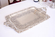 Load image into Gallery viewer, Magnificent Antique Solid Silver Georgian Tray / Salver (70cm) with Chased Border - William Marshall, 1828