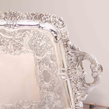 Load image into Gallery viewer, Magnificent Antique Solid Silver Georgian Tray / Salver (70cm) with Chased Border - William Marshall, 1828